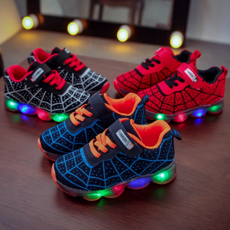 Kids Spider Hero Mesh Sneakers Breathable Anti Slip Casual Shoes