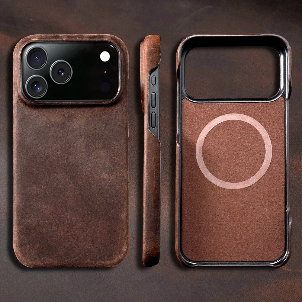 Genuine Pull Up Leather MagSafe iPhone Case