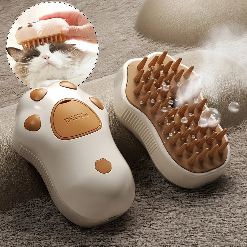 3 in 1 Pet Steam Brush for Cat Dog Grooming