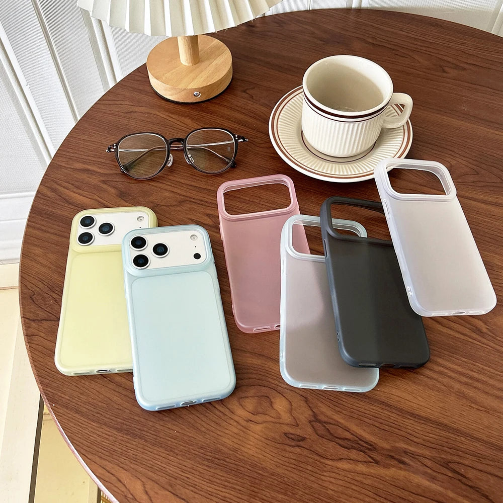Transparent Candy Color Matte Silicone iPhone Case