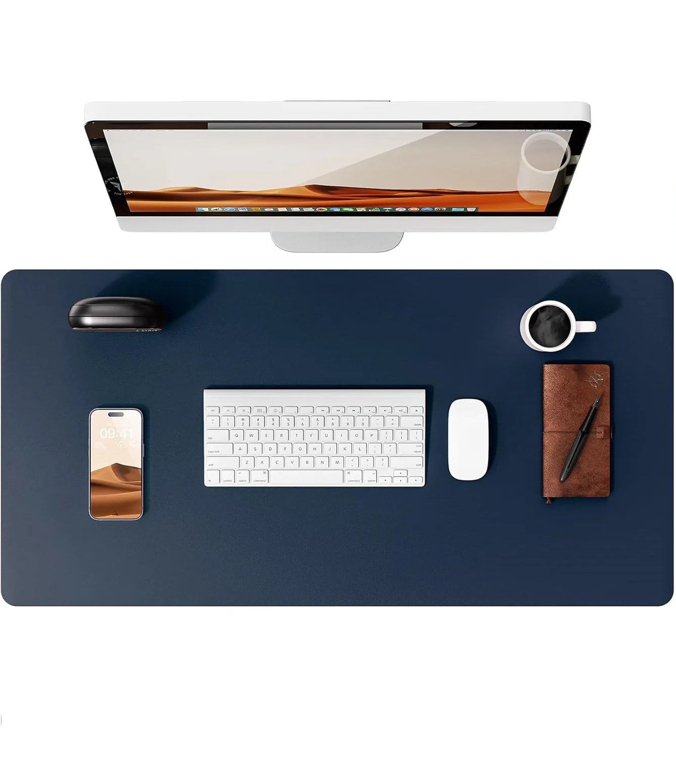 Large PU Leather Desk Mat Mouse Pad Non Slip Office Laptop Desk Protector