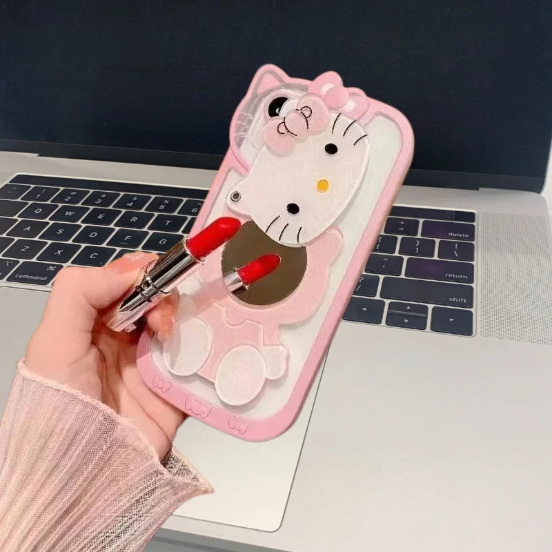 Hello Kitty Cute Cosmetic Mirror iPhone Case