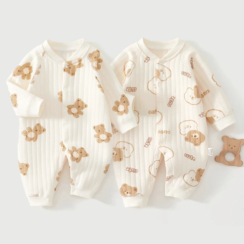 Newborn Winter Bear Jumpsuit Long Sleeve Romper Onesie