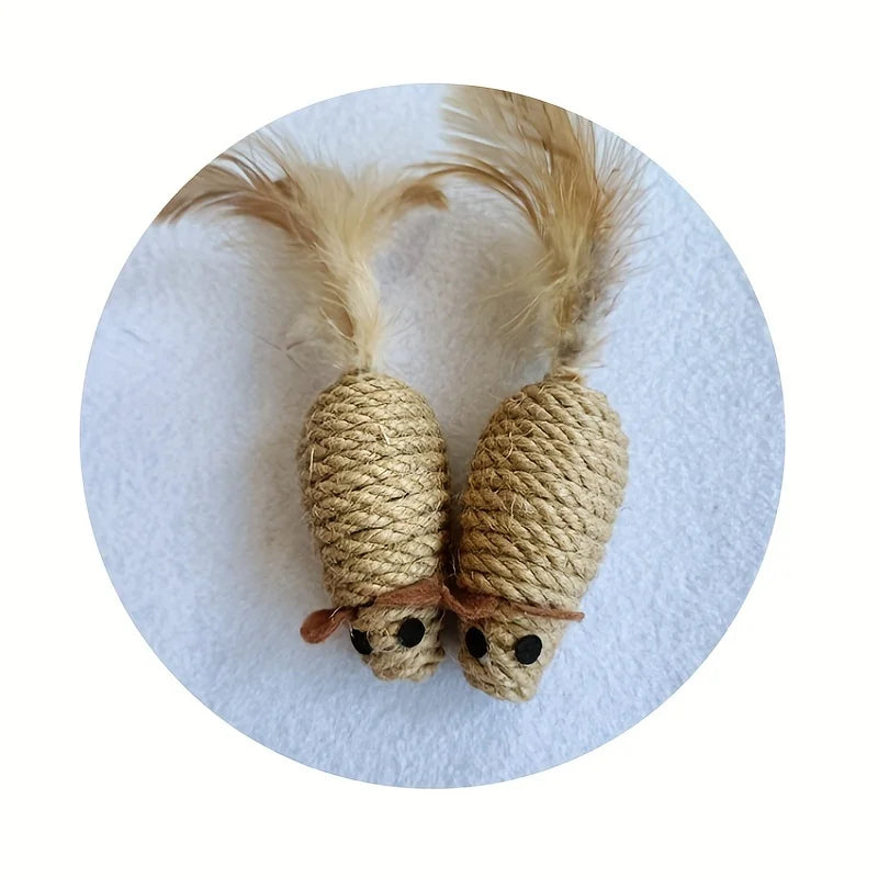 Sisal Mouse Cat Toy Bite Resistant Interactive Plush Toy