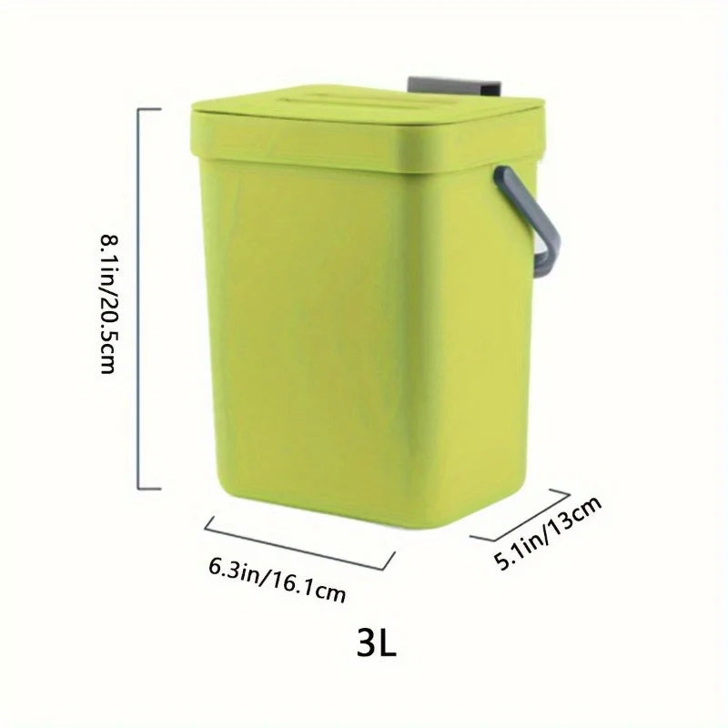 Quiet Close Trash Can 3/5L Sealed Eco Friendly Kitchen Office Bin