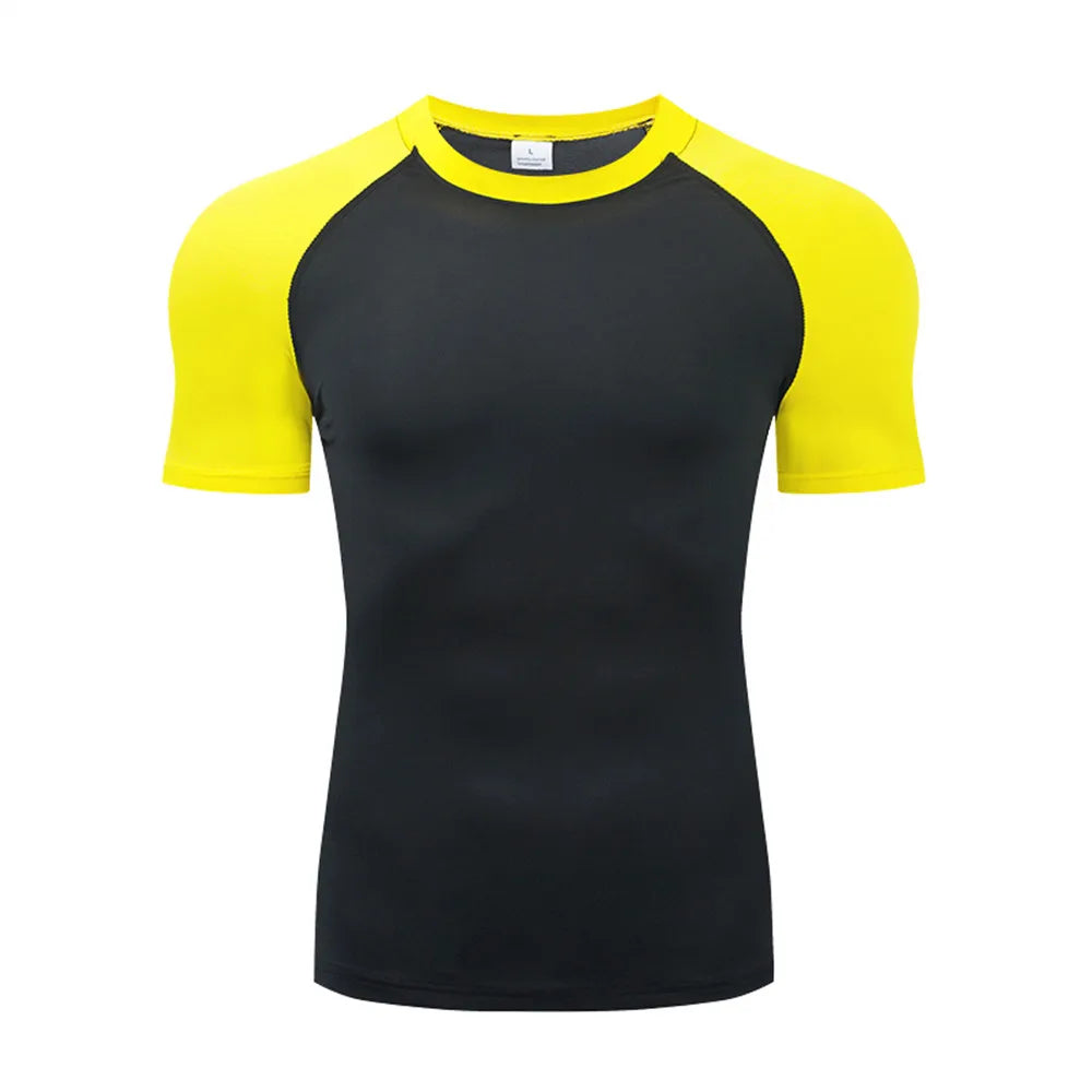 Men Compression Running T Shirt Breathable Gym Training Fitness Tight Sport Tee