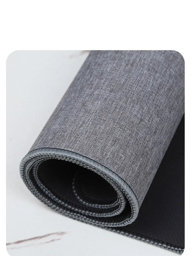 Gaming Mouse Pad 4mm Large Desk Mat Rubber Keyboard Pad Cotton Linen Surface