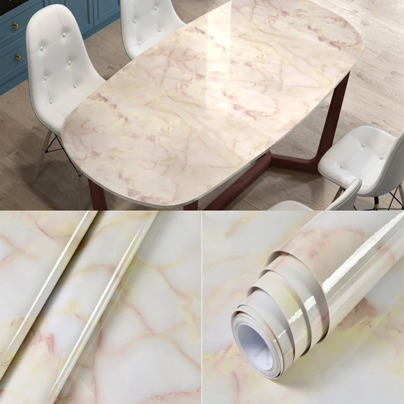 PVC Marble Wall Sticker Self Adhesive Waterproof Oil Resistant Kitchen Wall Decor 40cm