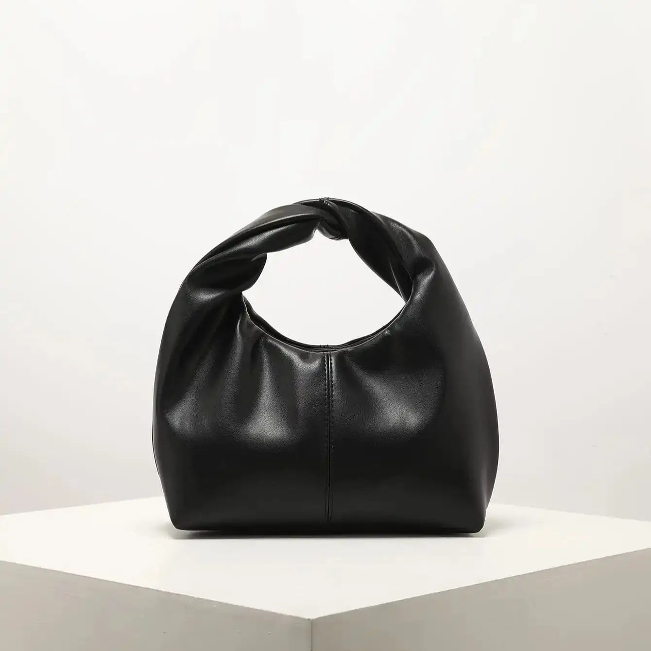 Women Twist Square Clutch Bag Simple Solid Color Shoulder Handbag