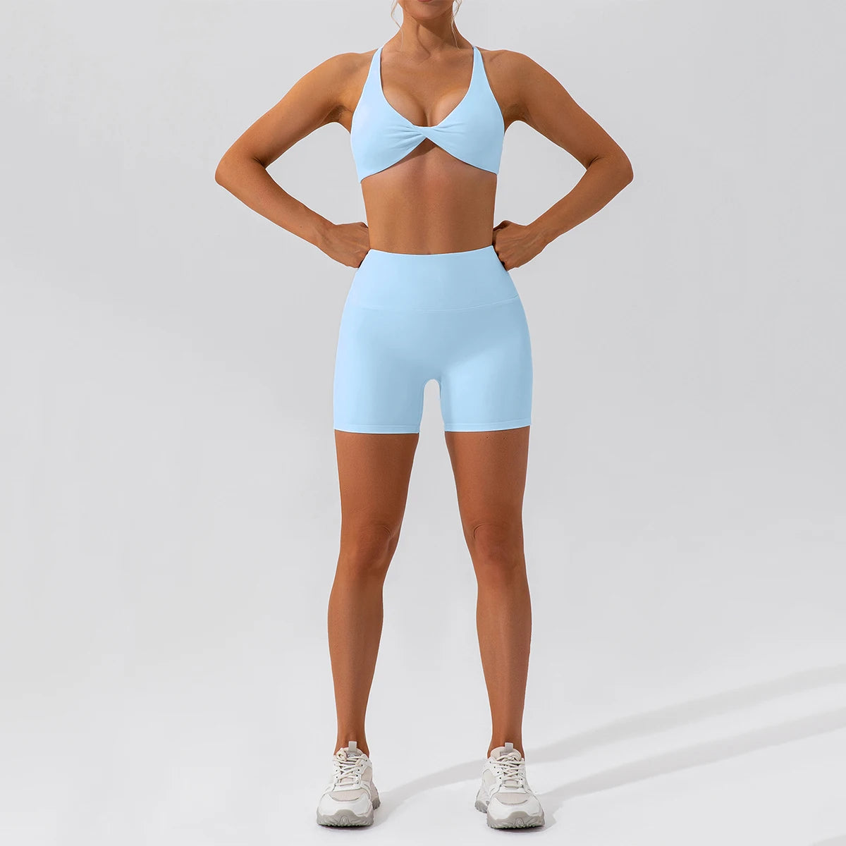 2PCS Seamless Yoga Set Women Long Sleeve Crop Top High Waist Leggings Workout Outfit