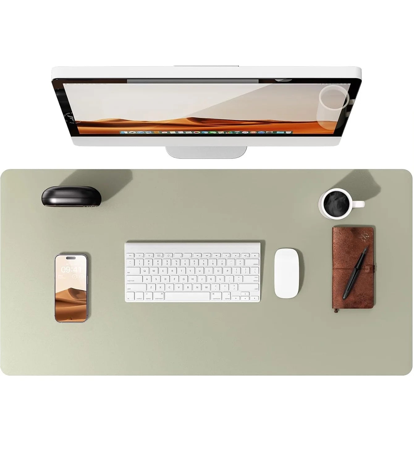 Large PU Leather Desk Mat Mouse Pad Non Slip Office Laptop Desk Protector