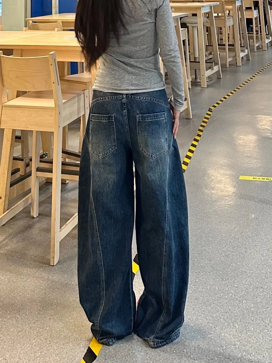 Women Y2K Baggy Jeans Blue