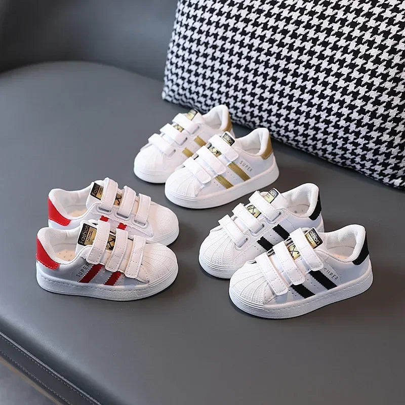 Kids White Sneakers Breathable Casual Shoes