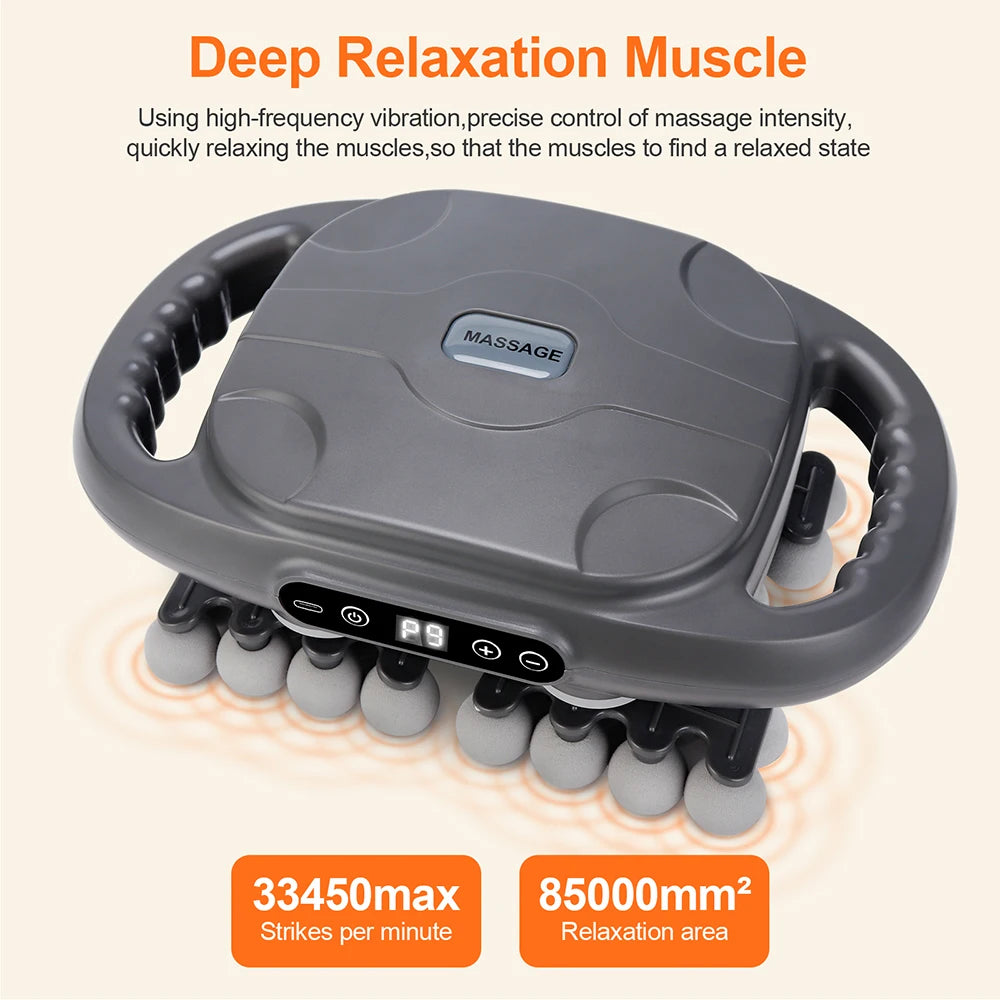 42 Heads Massage Gun Deep Tissue Muscle Massager High Frequency Body Fascia Gun for Back Neck Shoulder