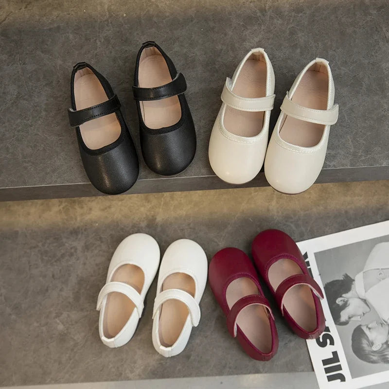 Girls Mary Jane Flats Soft Leather Princess Shoes for Toddlers & Kids