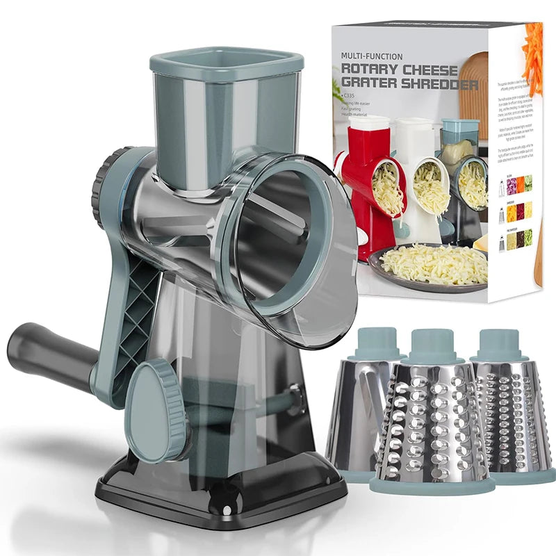 Rotary Cheese Grater with 3 Blades