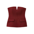 Women Strapless Tube Top Sleeveless Crop Solid Color Summer Basic Top