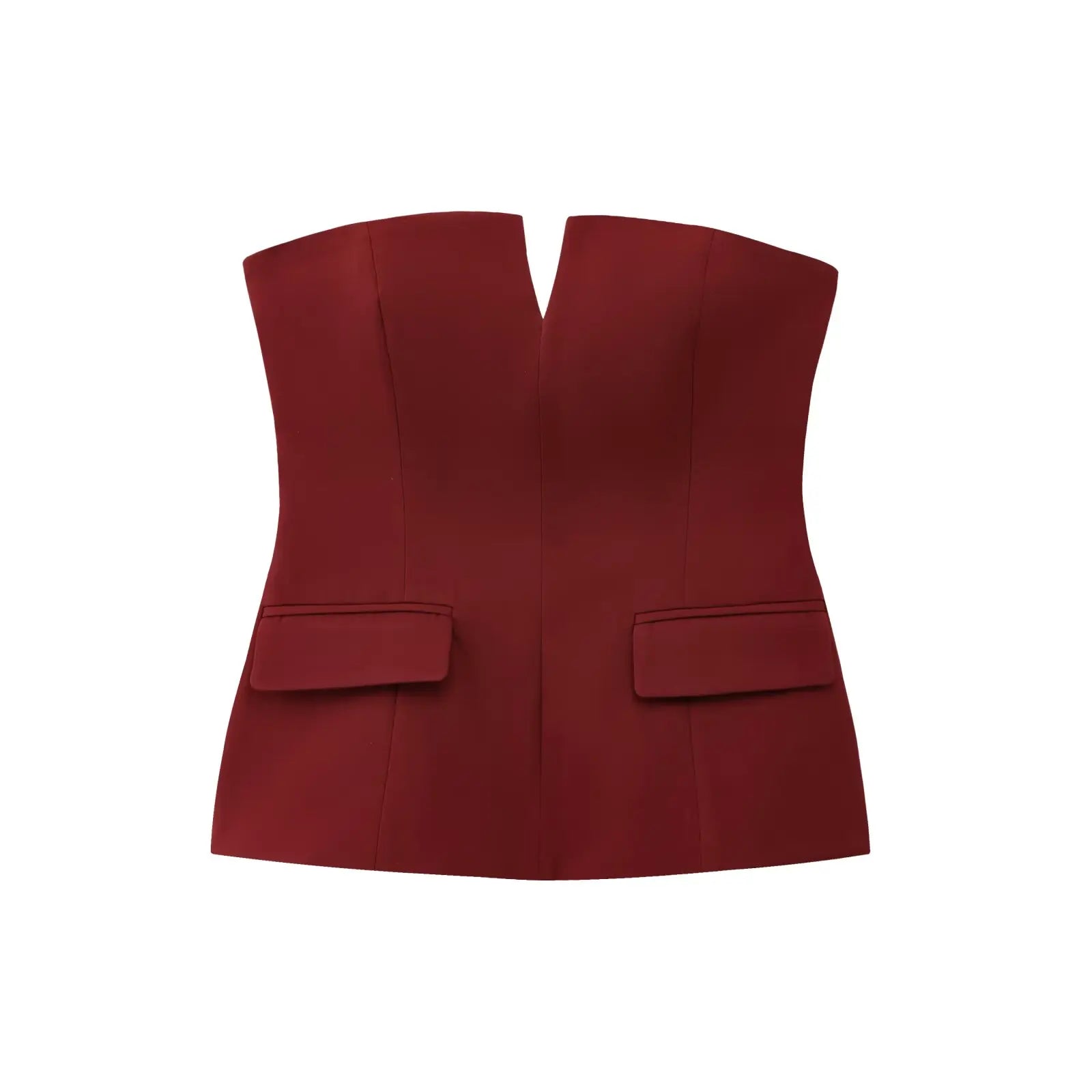Women Strapless Tube Top Sleeveless Crop Solid Color Summer Basic Top