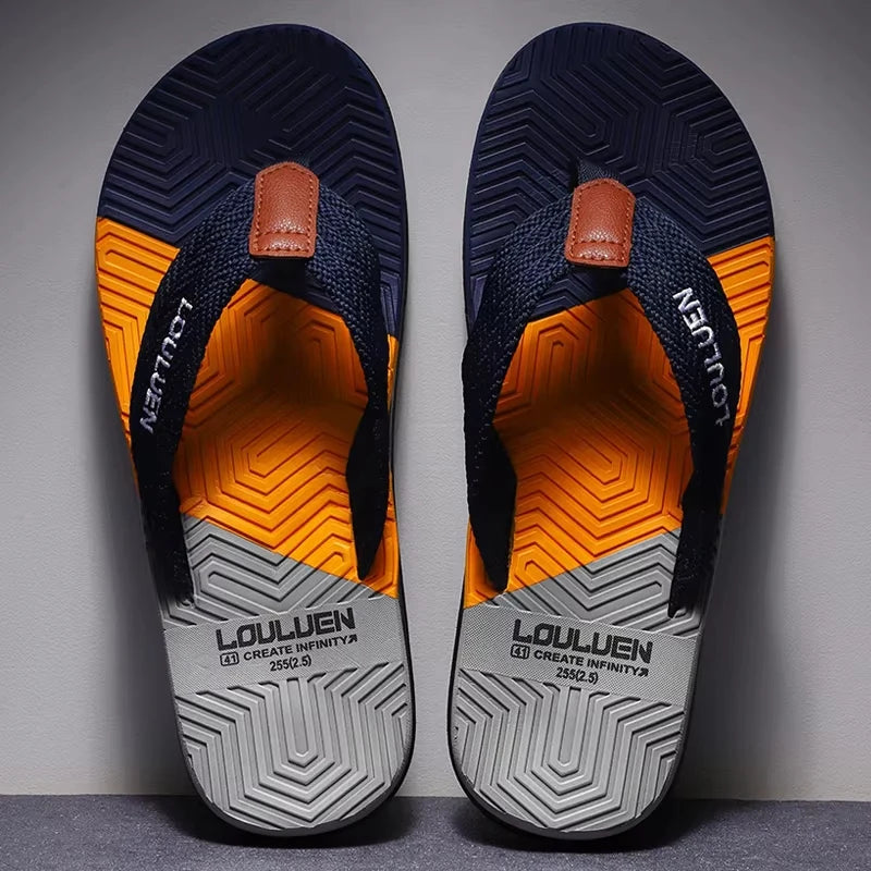 Men Flip Flops Summer Beach Sandals Breathable Anti Slip Casual Outdoor Slippers Lightweight Comfortable Thong Sandals
