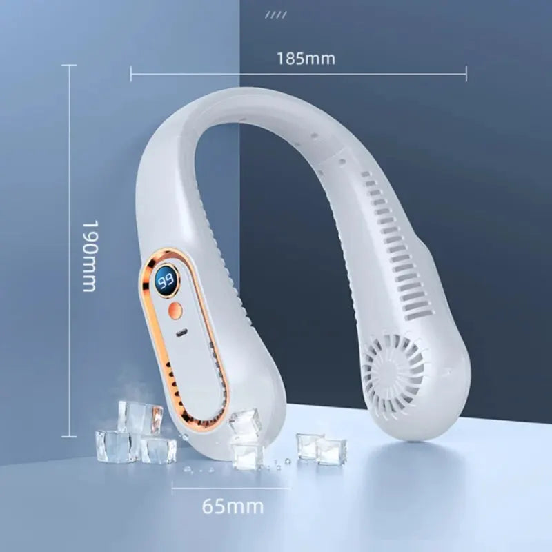 Hands-Free Neck Fan – Rechargeable Portable Personal Fan with Digital Screen