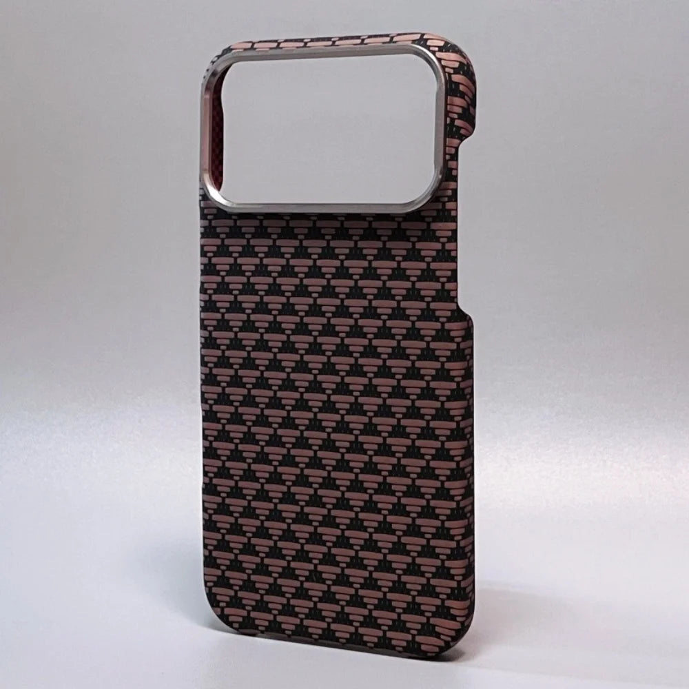 Kevlar Texture Magnetic Shockproof Metal Lens iPhone Case