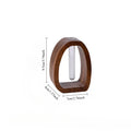Solid Wood Flower Vase Glass Insert Mini Hydroponic Plant Holder Decor