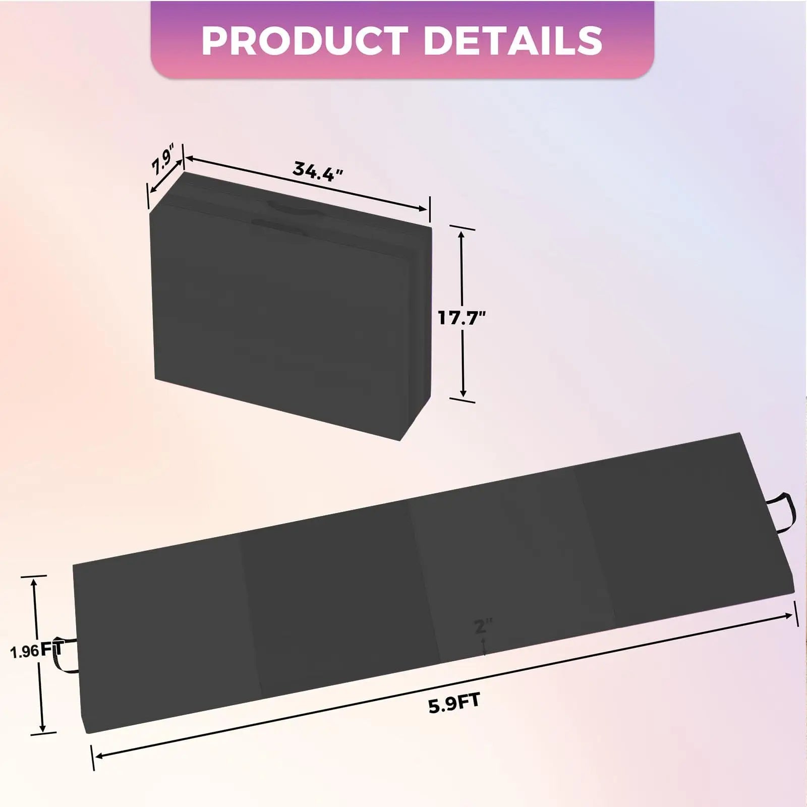 Foldable Gymnastics Exercise Mat Thick Portable Yoga Pilates Floor Pad