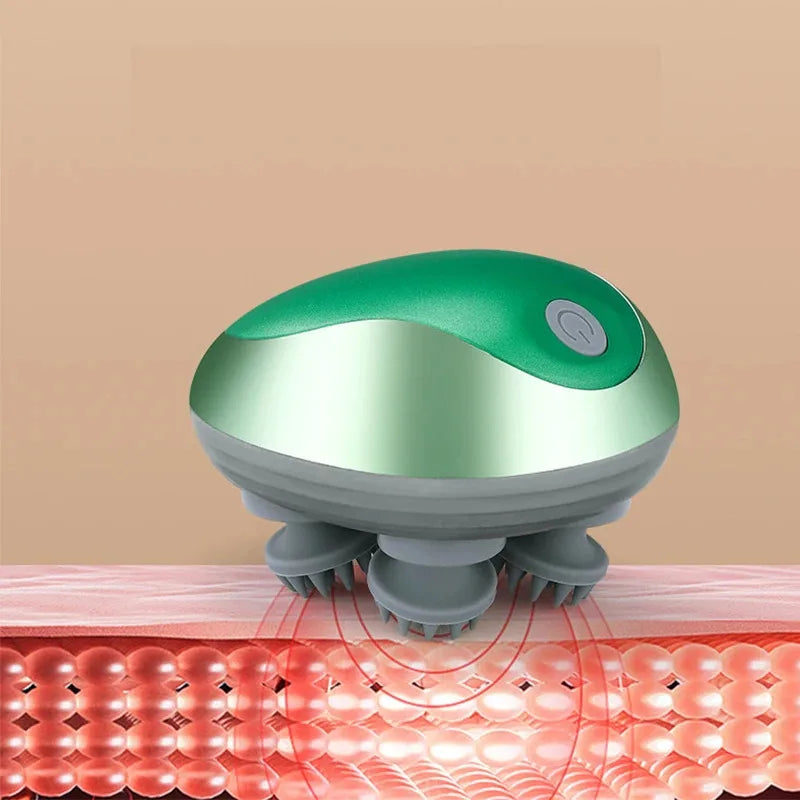 Mini Electric Scalp Massager Magnetic Rechargeable Deep Kneading Relaxation
