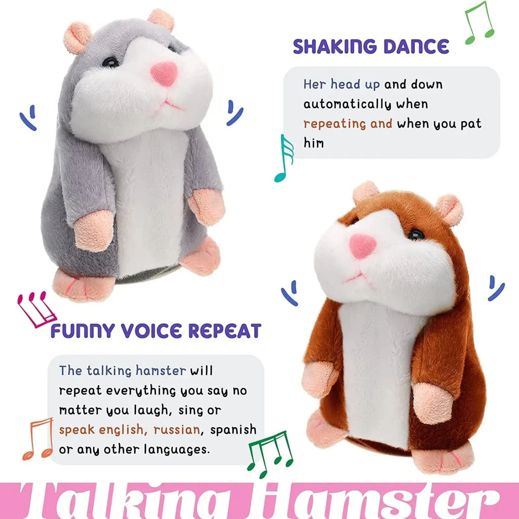 Talking Hamster Plush Toy Funny Repeating Animal Doll for Kids