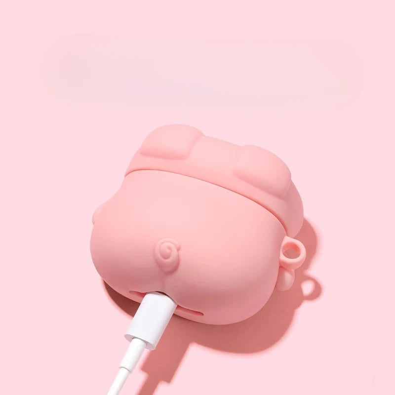 Cute 3D Pig AirPods Case Soft Protective Cover