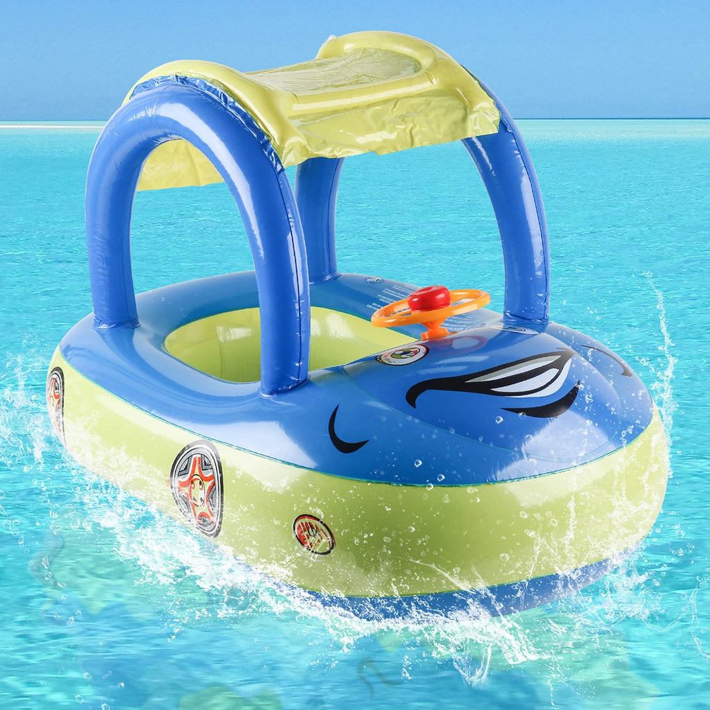 Kids Car Shape Swim Float Baby Swimming Ring Pool Float Toddler Beach Toy