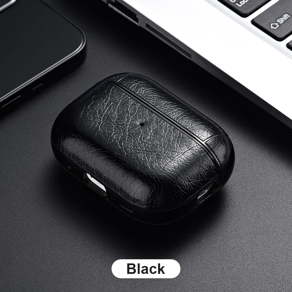 AirPods Pro 2 Leather Case Luxury Protective Cover for AirPods 3/4 Shockproof Sleeve