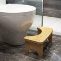 Bamboo Squat Toilet Stool Non Slip Bathroom Foot Rest for Adults and Children