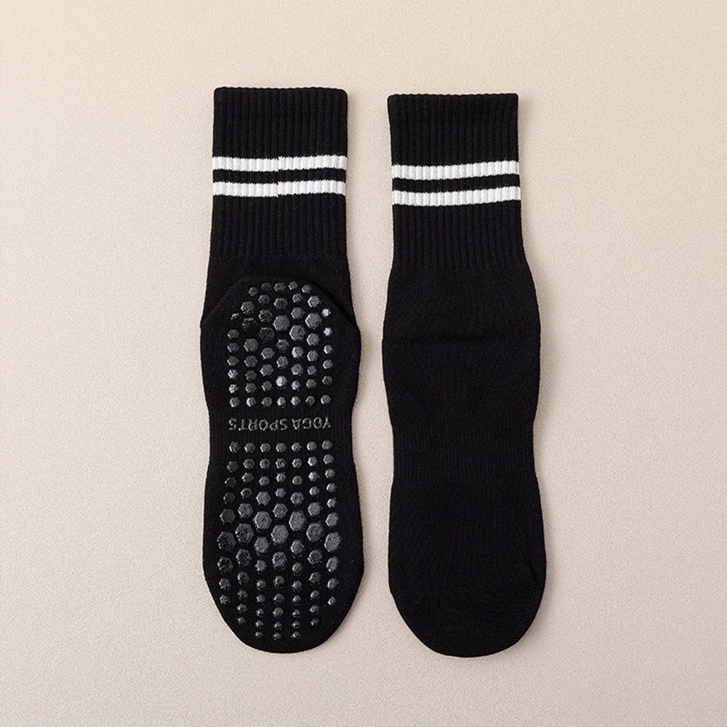 Women Pilates Yoga Grip Socks Non Slip Barre Socks 4 Pairs Set