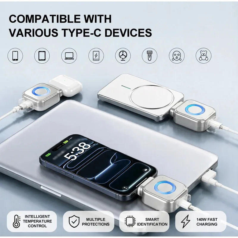 140W Intelligent Fast Charging Adapter Auto Power Off Charger for iPhone