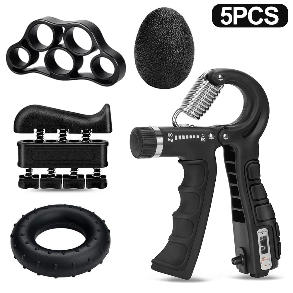 Adjustable Hand Gripper 5–60kg Finger Wrist Strength Trainer Fitness Exerciser