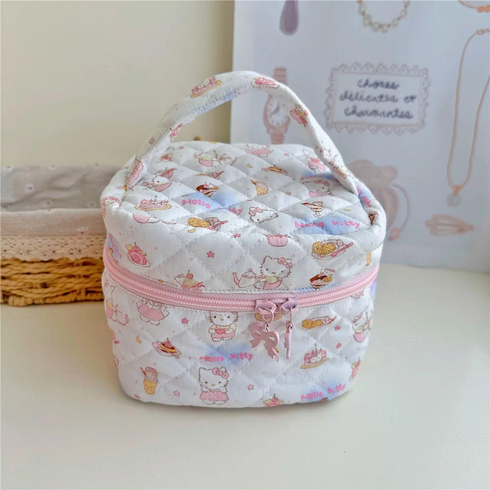 Hello Kitty Embroidered Makeup Bag Large Capacity Case