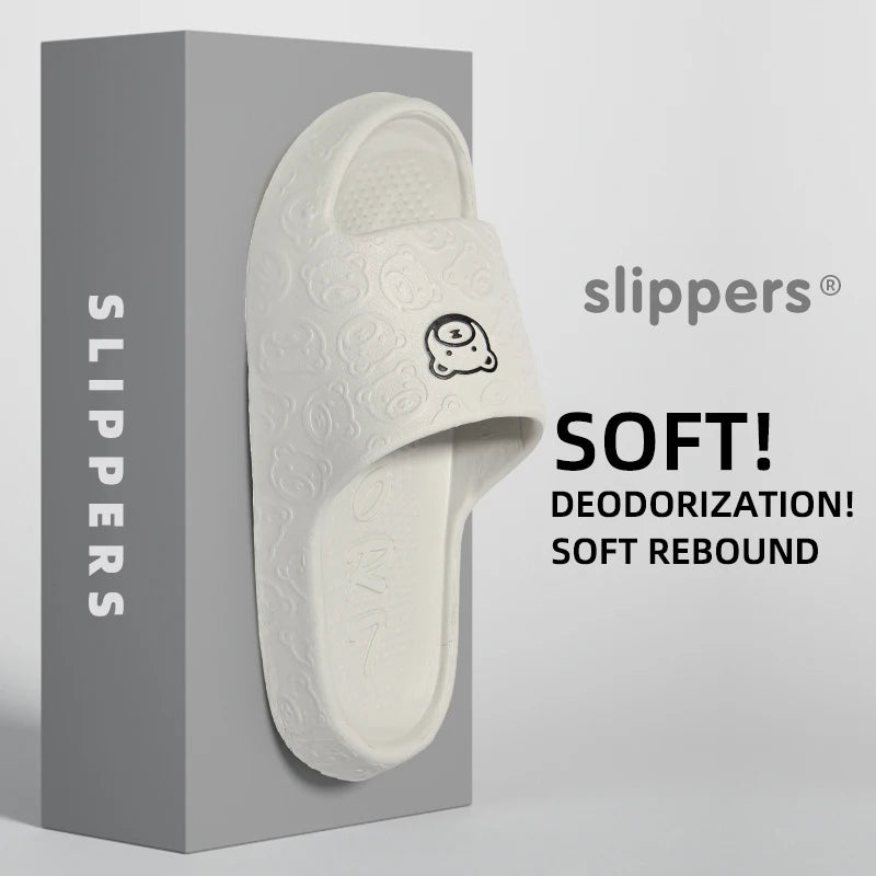 Non Slip Bathroom Slippers Women Soft EVA Shower Slides Indoor Home Sandals Anti Slip Summer Lightweight Slippers
