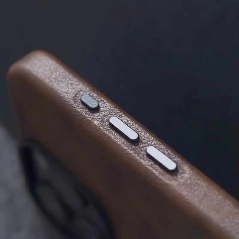 Retro Crazy Horse Leather MagSafe Magnetic Texture iPhone Case