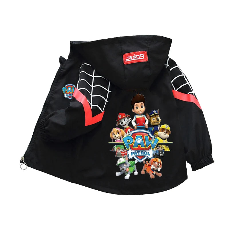 Kids Cartoon Rescue Pup Hooded Jacket Spring Autumn Sports Coat 1 to 10 Years