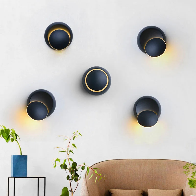 LED Wall Lamp 5W Rotatable 350 Degree Modern Wall Light for Living Room Bedroom