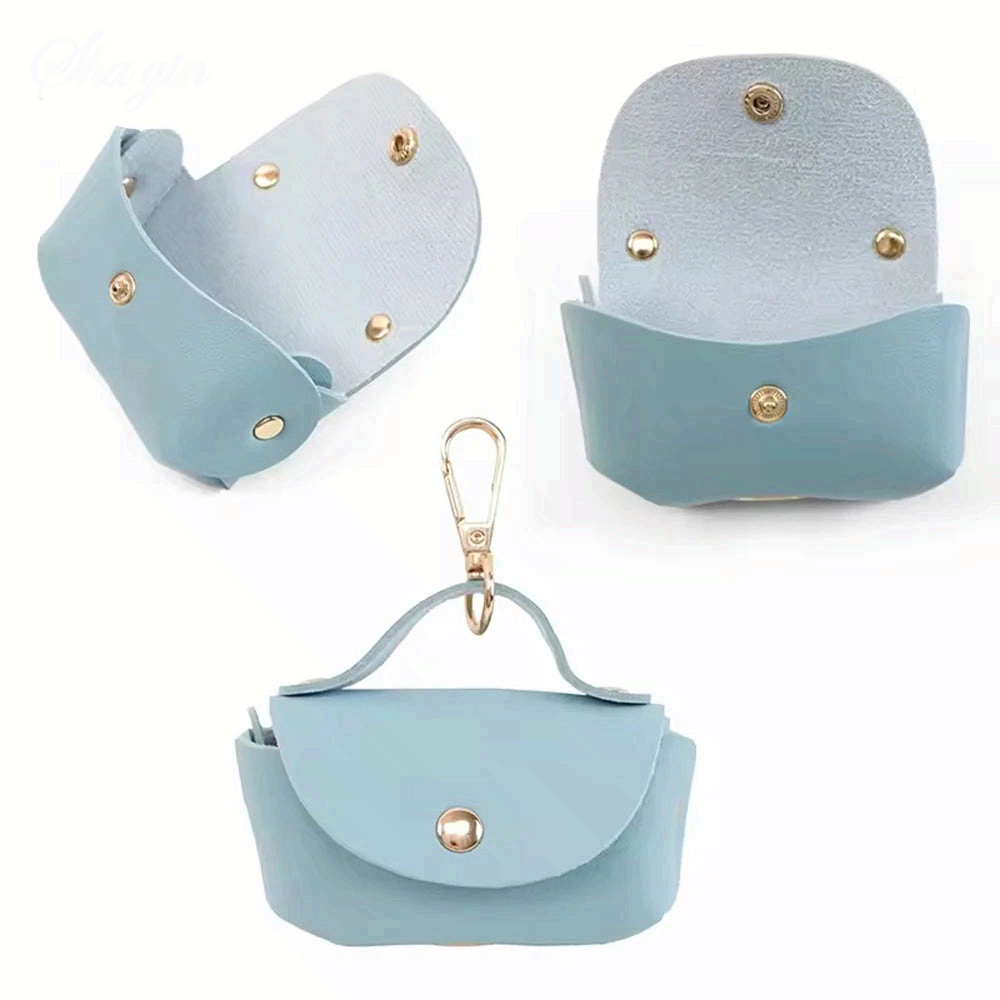 Portable Dog Waste Bag Dispenser Leather Case Outdoor Pet Poop Bag Holder
