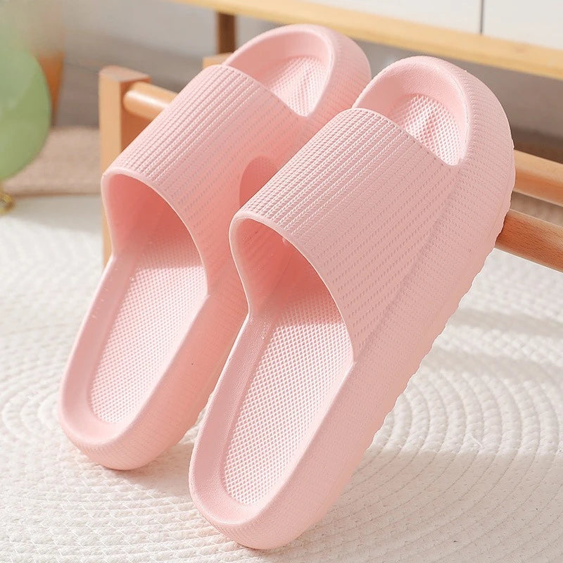 Cloud Cushion EVA Slippers Thick Sole 4cm Soft Anti Slip Bathroom Slides Comfortable Home Sandals for Men Women