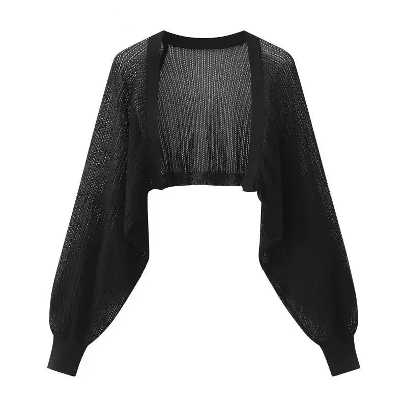Women Ice Silk Knit Cardigan Sun Protection Lightweight Summer Outer Top