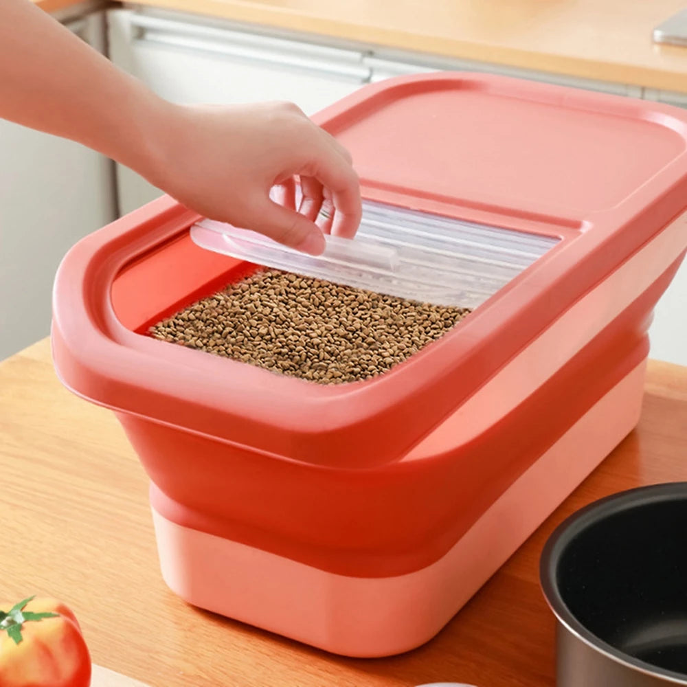 Pet Food Storage Container Airtight Collapsible Dog Cat Food Box 13/33LB