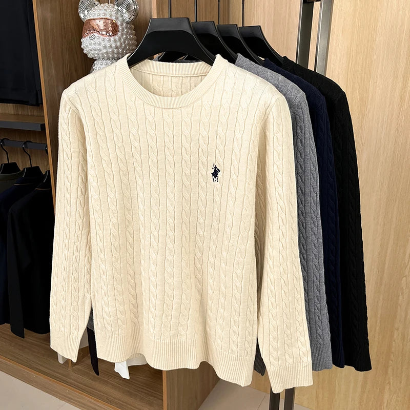 Women Embroidered Knit Sweater Long Sleeve Solid Color Spring Autumn Pullover Top