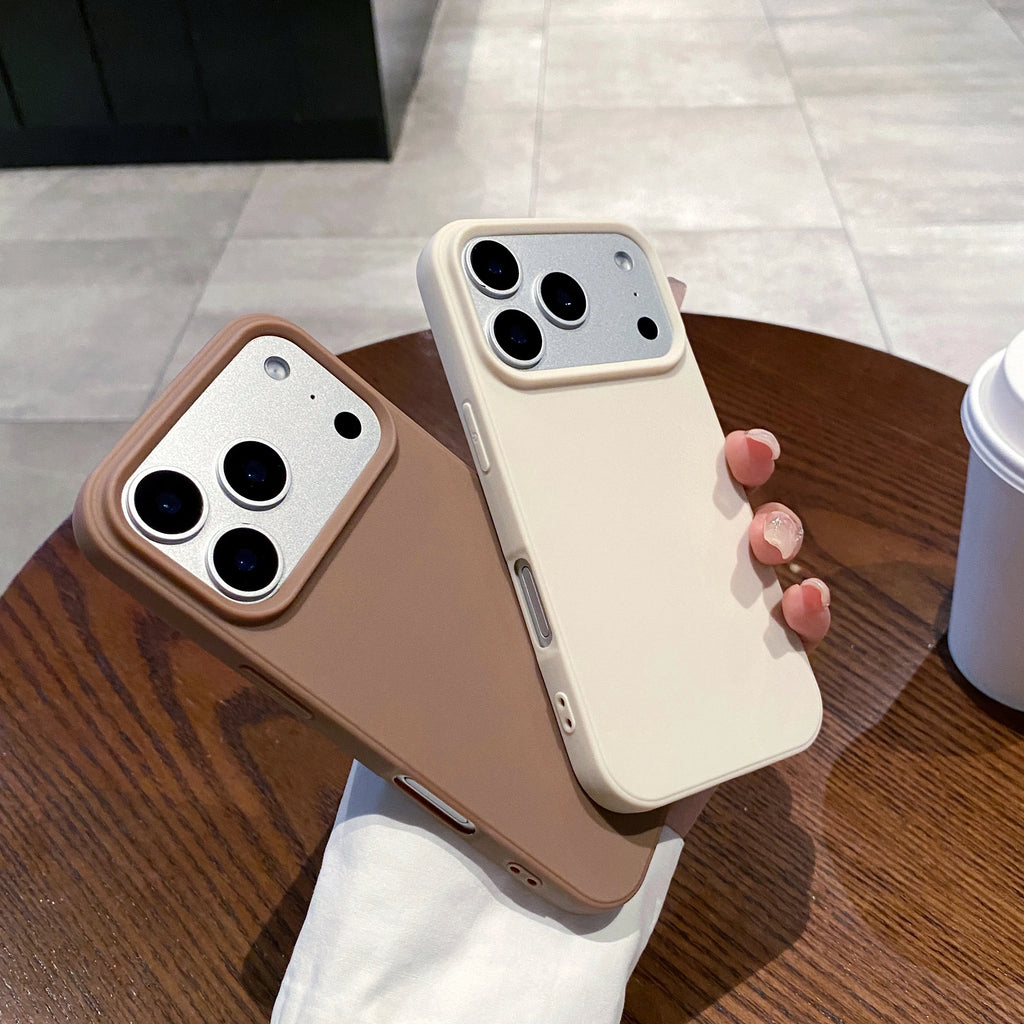 Simple Couple Candy Color Soft Shockproof Anti Fall iPhone Case