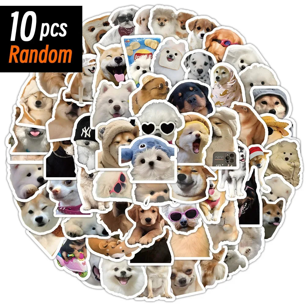 Cute Dog Stickers Pack – Waterproof Cartoon Puppy Decals for Laptop, Phone & Water Bottle