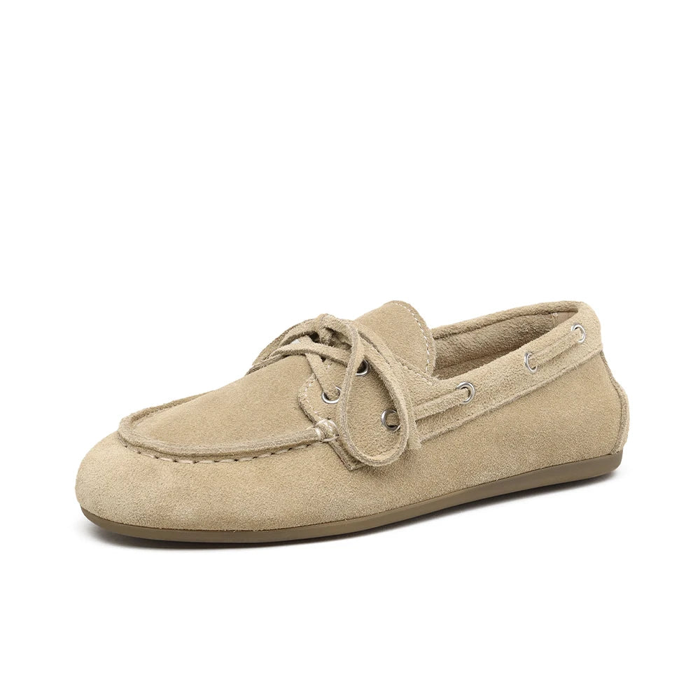 Women Leather Boat Shoes Flats