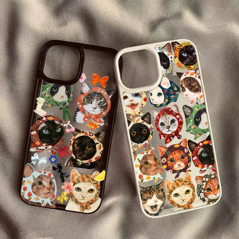Colorful Cat Clear Anti Drop iPhone Case